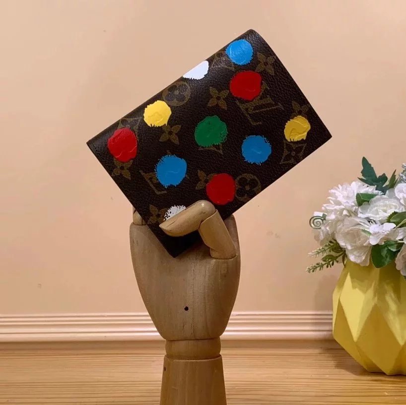 Louis Vuitton LV Wallets/Clutches Top version 【Original Genuine Goods Leather】Grass Room MIUSOU Cooperation Polka Dot Wallet Passport Case Zipper Wallet Short Wallet Wallet Cosmetic Bag Men and Women Same Wallet Wallet Polka Dot Mahjong Bag Pillow Bag Sho