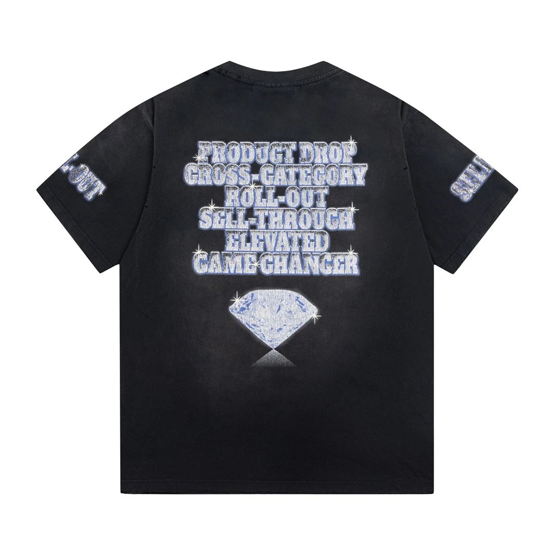 Balenciaga T-shirt Back Diamond Pattern Letter Print logo round Neck Short Sleeve25ss New Pure Cotton Unisex Style T Casual T-Shirt Base Layer Shirt OS Loose Fit Half Sleeve Top Plus Size