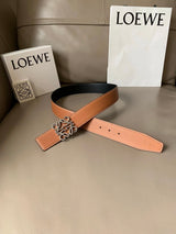 LOEWE Belt Top version Belt Genuine Cattlehide Leather Surface Original Single Original Single Double-Sided First Layer Original Cowhide4.0Men's Leather Belt Man's Belt Men's Belt Business Casual Pants Belt Men's Business Casual Belt Belt Men's High-End B