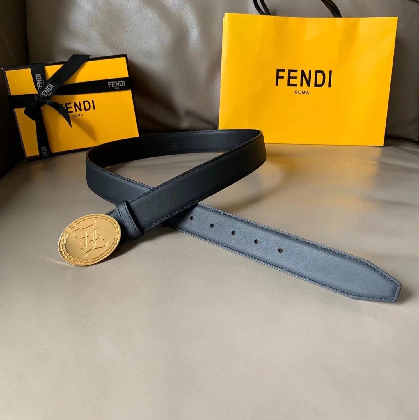 FENDI Belt Top version Belt Men's Casual Business Pants Belt3.5cm