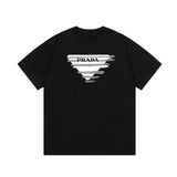 PRADA T-shirt Letter Graffiti Direct Print on Chest Logo Logo Crew Neck Short Sleeve25ss New Pure Cotton Unisex Style T T-shirt OS Loose Fit Base Shirt Top Half Sleeve T-Shirt