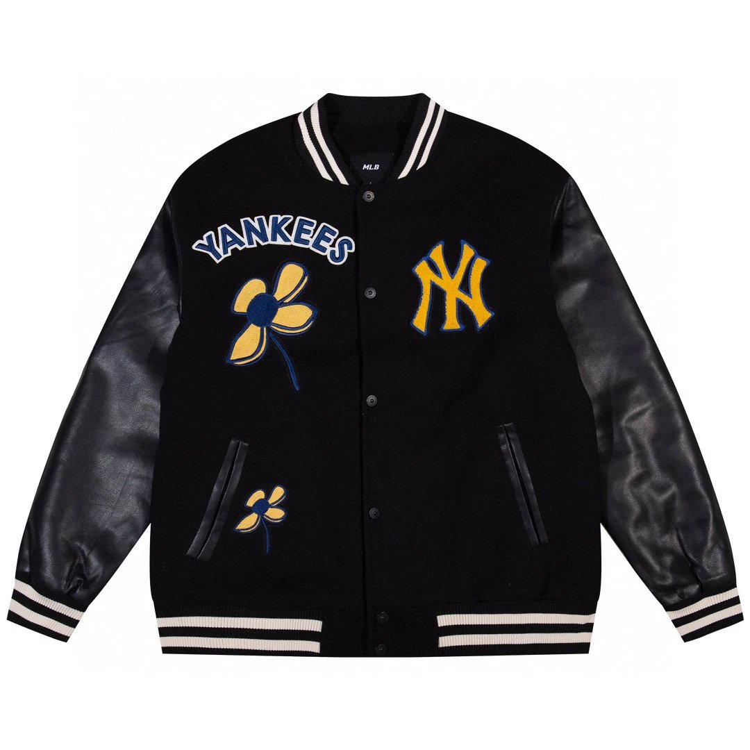 MLB Jackets Top Version South Korea Genuine Goods Jacket Men's and Women's New Fashion Yankees Baseball Uniform Casual Loose Couple Jacket