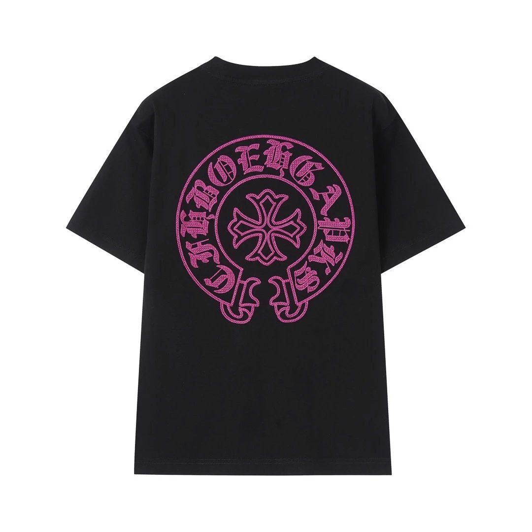 Chrome Hearts T-shirt Sanskrit Script Print logo round Neck Short Sleeve25ss New pure cotton T Unisex T-Shirt OS Drop Shoulder Loose Fit Base Shirt Top T-Shirt Short Sleeve