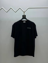 Dior T-shirt Chest Embroidery with Cursive Script logo round Neck Short Sleeve25ss New Pure Cotton Unisex Style T T-shirt OS Loose Fit Base Shirt Short Sleeve Top T-Shirt