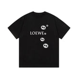 LOEWE T-shirt Puff Ball Letter Print on Chest logo round Neck Short Sleeve25ss New Pure Cotton Unisex Style T T-shirt OS Loose Fit Base Shirt Short Sleeve Top T-Shirt