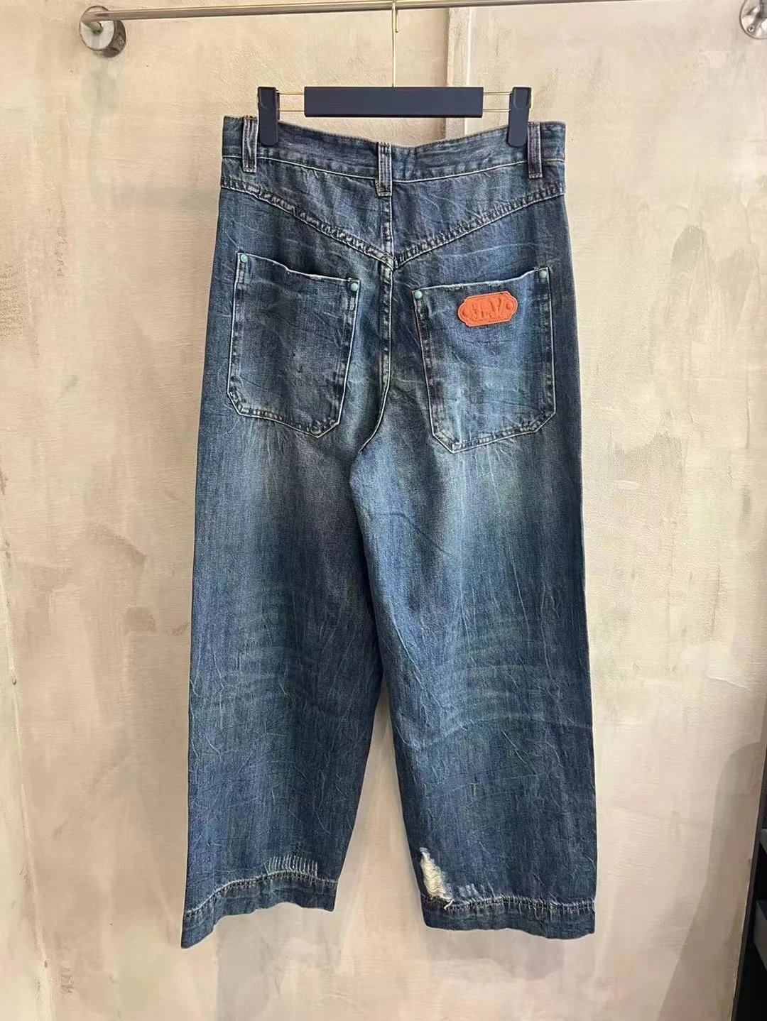 Louis Vuitton LV Jeans Turquoise Denim Pants Series Straight Leg Jeans Autumn Winter New Unisex Loose Casual Wide Leg High Waist Pants