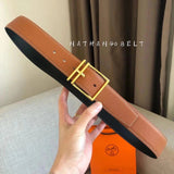 Hermes Belt Top version Belt Male4.0cm Import togo Belt Stainless Steel Hardware Belt Pin Buckle Men's Belt H Belt Loop Business Casual All-Match H Buckle Belt