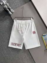 LOEWE Shorts Front High-Density Overlapping Letter Pattern Embroidery logo Five-point Shorts25ss New Drawstring Casual Pants for Men and Women, Summer Style5Two-in-One Casual Sweatpants Pure Cotton Joggers