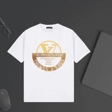 Louis Vuitton LV T-shirt Chest Half-Circle Letter Print logo round Neck Short Sleeve25ss New Pure Cotton Unisex Style T T-shirt OS Loose Fit Base Shirt Half Sleeve T-Shirt Top Half Sleeve