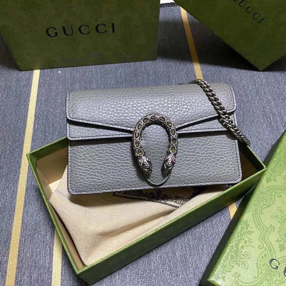 Gucci Women's Bag Top version 【Level Surrogate Shopping】Dionysus Dionysian cross-body bag mini Classic Presbyopic Khaki Mini Small Sized476432421970Classic Wine God Buckle with Original Calfskin16.5cm Dionysus mini Wine God Mini Size