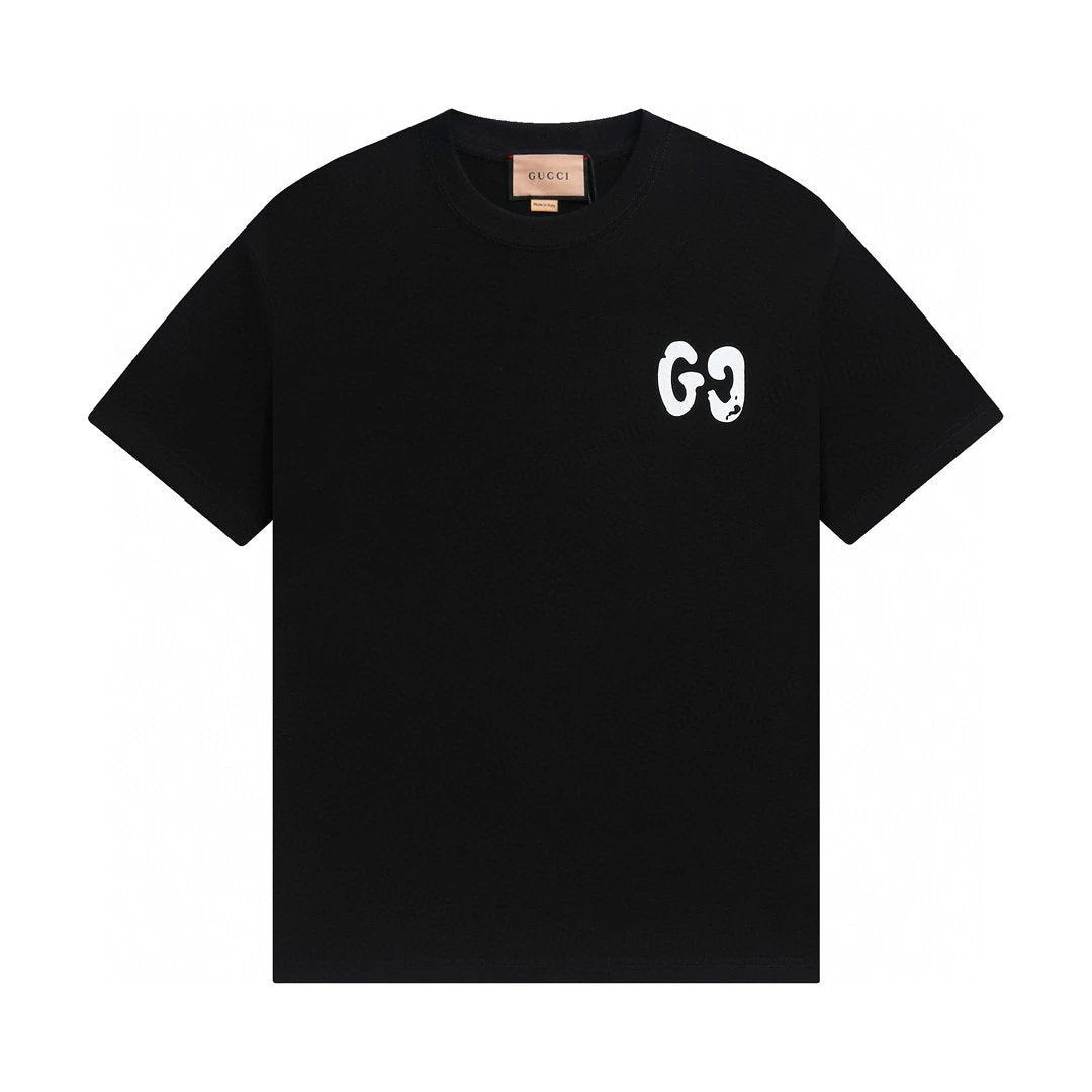 Gucci T-shirt Back with Large Letter Print logo round Neck Short Sleeve25ss New pure cotton T Unisex T-Shirt OS Drop Shoulder Loose Fit Base Shirt Top T-Shirt Short Sleeve