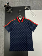 Gucci T-shirt Full-body Old Flower logo Printing POLO Shirt Lapel Short Sleeve25ss New Unisex Summer Loose Short Sleeve T Business Commuter Short Sleeve Shirt Plus Size T-Shirt