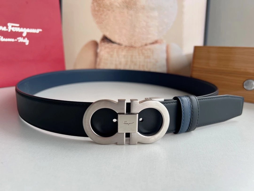 Ferragamo Belt Top version 【Full Package】Belt Width for Men and Women3.5cm with Chip nfc Anti-Counterfeiting Quality Counter Full Set Packaging Italian Double-Sided Cowhide Matching Boutique Brass Buckle Belt Pants Belt