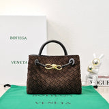 Bottega Veneta Women's Bag Top version 【Level Surrogate Shopping】Home Autumn and Winter New andiamo Handbag Woven Bag Suede Horoscope Buckle Briefcase Shopping Bag Tote Bag tote Bag Handbag Shoulder Crossbody Bag24Autumn and Winter Matte Leather New Women