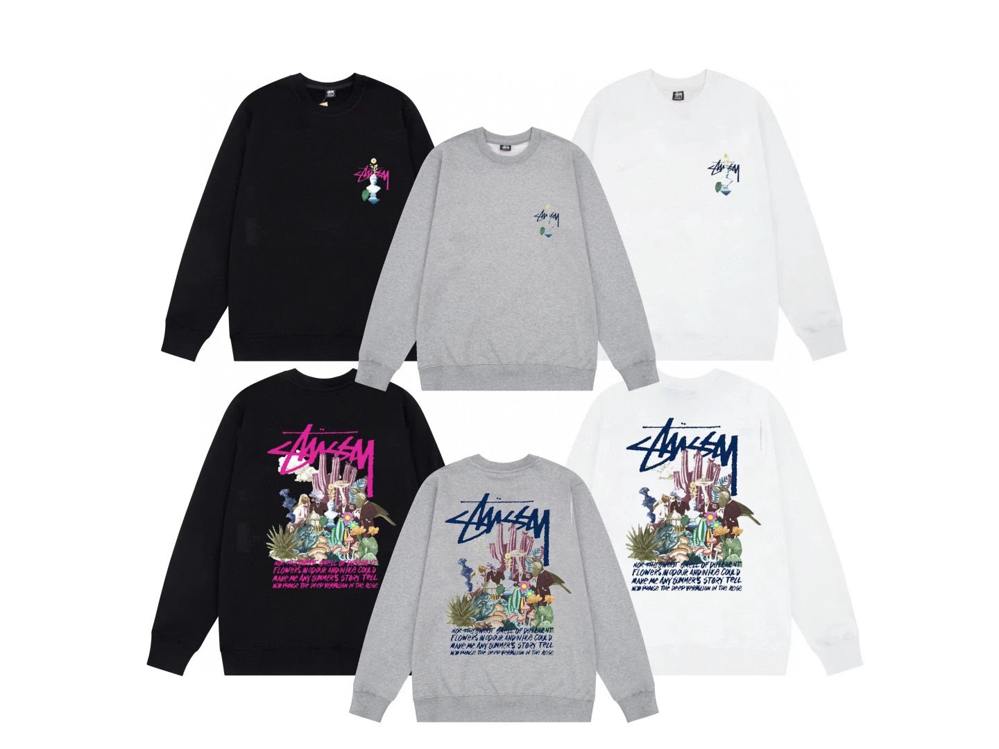 Stussy Hoodie Top Version Classic Dice Series round Neck Sweater Baby Boy and Girl Summer New