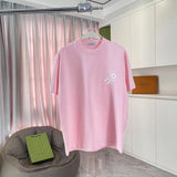 LOEWE T-shirt Unique Letter Print on Chest logo round Neck Short Sleeve25ss New pure cotton T Unisex T-Shirt OS Loose Fit Base Shirt Top Half Sleeve T-Shirt