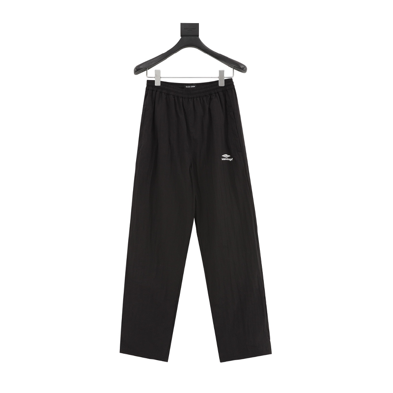 Balenciaga Sweatpants Catwalk Style3B Embroidered Black Sports Suit Trousers for Men and Women