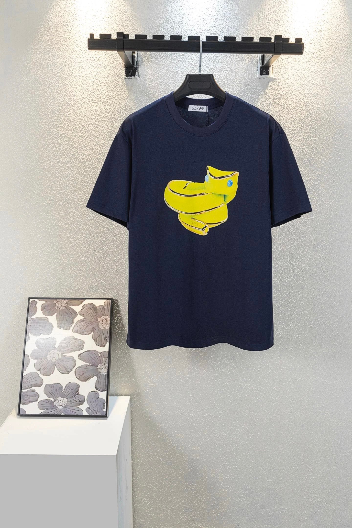 LOEWE T-shirt Chest Snake Head Pattern Print logo round Neck Short Sleeve25ss New Pure Cotton Unisex Style T T-shirt OS Loose Fit Base Shirt Top Half Sleeve T-Shirt