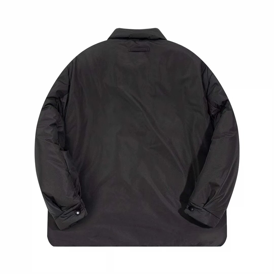 PRADA Jackets Classic Triangle Logo Casual Sports Turn-down Collar Jacket Cardigan Shirt-style Coat Thickened Warm Cotton Jacket Unisex24ss Autumn and Winter New Products