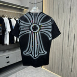 Chrome Hearts T-shirt Large Printing logo round Neck Short Sleeve25ss New Pure Cotton Unisex Style T T-shirt OS Loose Fit Base Shirt Top Half Sleeve T-Shirt