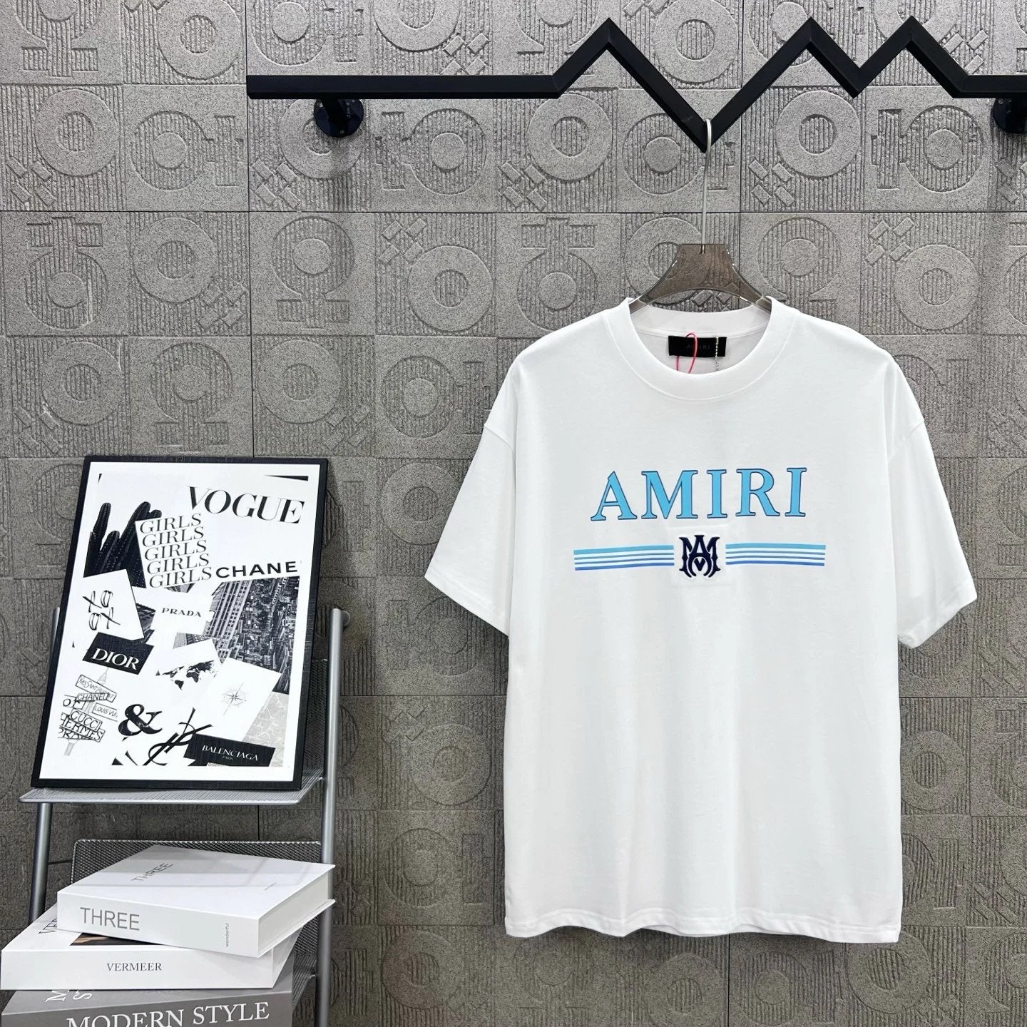 Amiri T-shirt Classic Letter Print on the Chest logo round Neck Short Sleeve25ss New pure cotton T Unisex T-Shirt OS Loose Fit Base Shirt G Home Top Half Sleeve T-Shirt