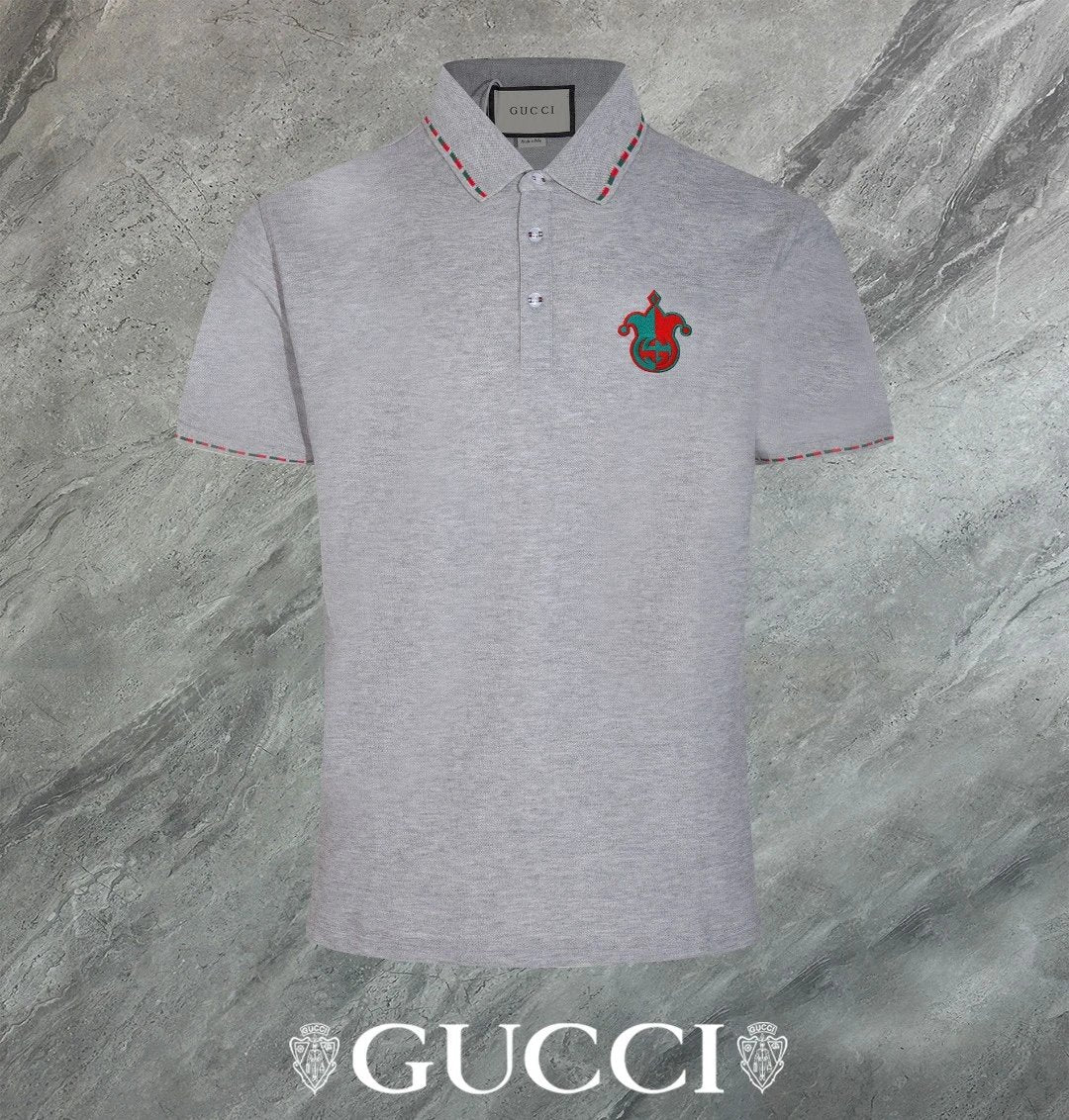 Gucci T-shirt Red and green chest G Letter Pattern logo Patch POLO Shirt Lapel Short Sleeve25ss New Unisex Summer Loose Short Sleeve T Business Commuter Short Sleeve Shirt Plus Size T-Shirt