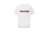 Balenciaga T-shirt Back with Double Letter Print logo round Neck Short Sleeve25ss New Pure Cotton Unisex Style T Casual T-Shirt Base Layer Shirt OS Loose Fit Half Sleeve Top Plus Size