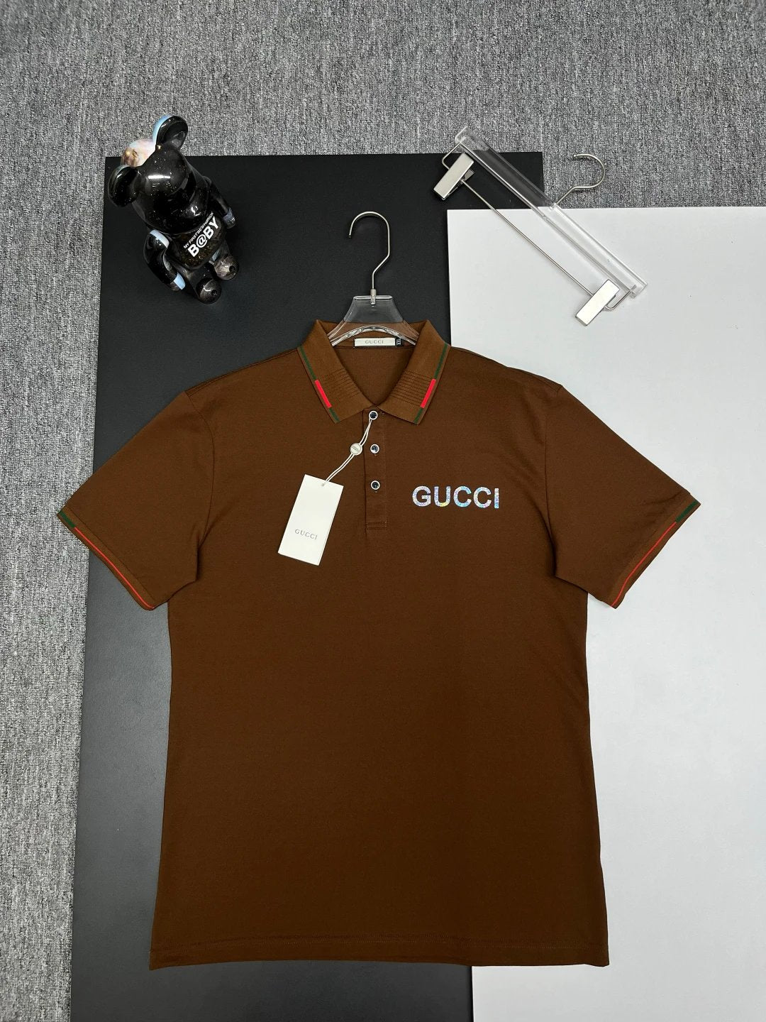 Gucci T-shirt Colorful letters on the chest logo Printing POLO Shirt Lapel Short Sleeve25ss New Unisex Style OS Loose T Summer Half Sleeve Business Shirt Plus Size T-Shirt