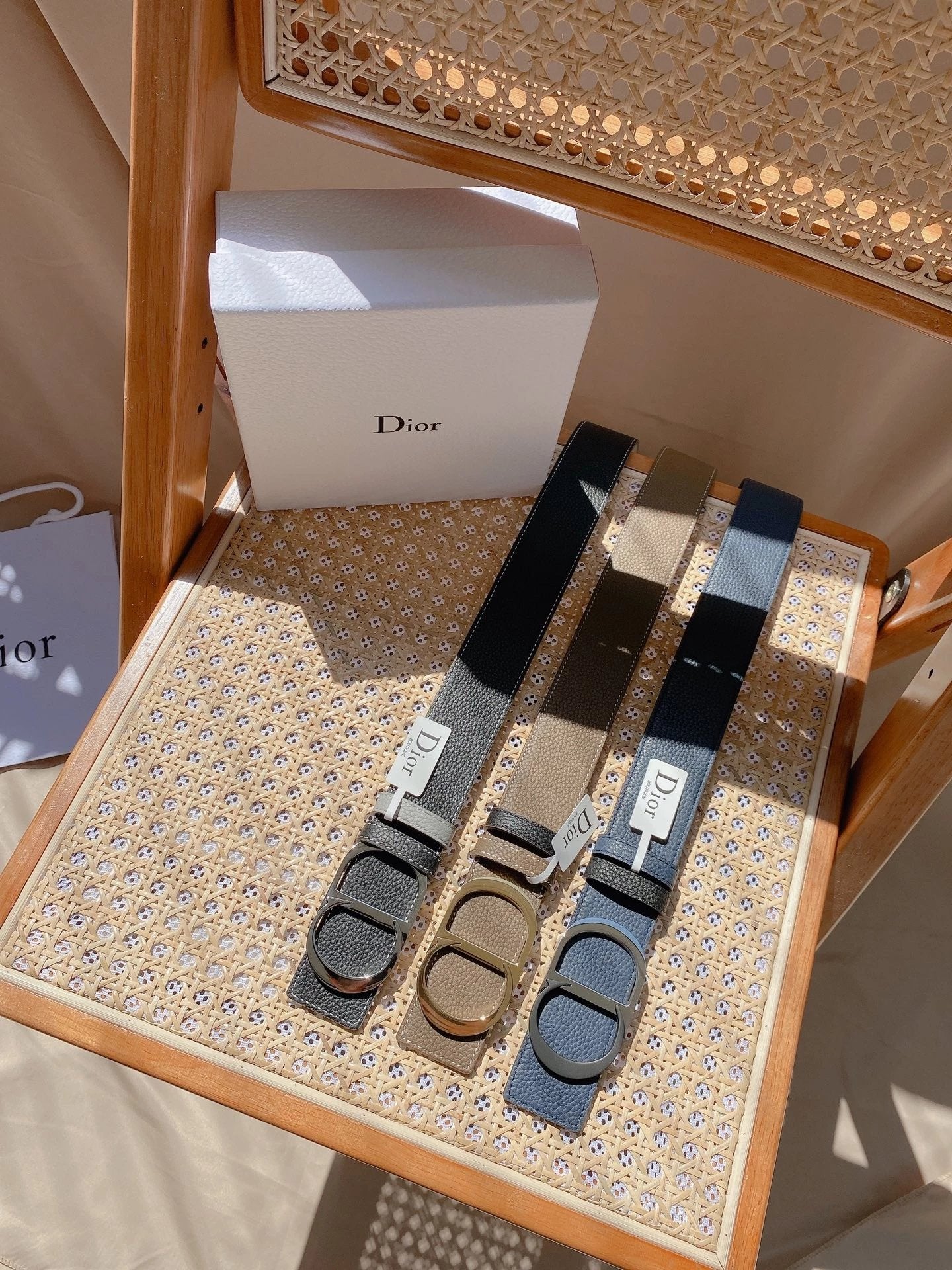 Dior Belt Top version Original Single Original Single Men and Women Universal Belt Width4.0cm Counter Full Set of Packaging Original Leather Material Classic Presbyopic Full Printed Canvas Full Stand Leather Lychee Pattern Bottom Letter Buckle Support NFC