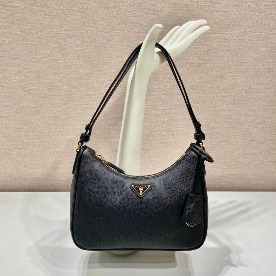 PRADA Bag Top version Original Order Re-Edition New Three-in-One Full Leather Hobo Cross Pattern Cattle Leather Bag Shoulder Bag Crossbody Bag Underarm Bag Handbag Women's Bag20051BC204B Multicolor