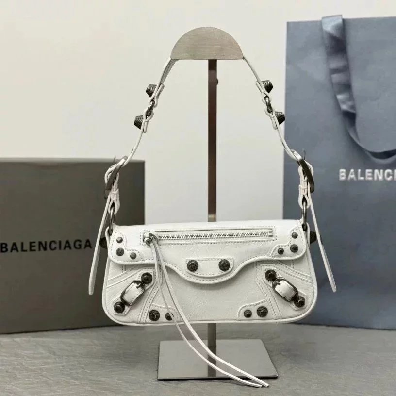Balenciaga Bag Top version Ceiling Original Leather2023New Winter Products SpringLecagole Series slingbag Baguette Bag Underarm Bag Motorcycle Bag Women's One Shoulder Handbag
