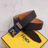 FENDI Belt Top version Belt Men's and Women's Belt Italy Imported Cowhide Leather Pure Original Leather Men's Belt Smooth Buckle Man's Belt3.8cm