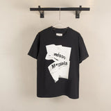 Maison Margiela T-shirt Chest Digital Paint-Splashing Style Graffiti Printing logo round Neck Short Sleeve25ss New Pure Cotton Unisex Style T Casual T-Shirt Base Layer Shirt OS Loose Fit Half Sleeve Top Plus Size