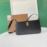 Burberry Women's Bag Top version 2022New Autumn and Winter Women's Bags Underarm Bag TB Black Caramel Leather Handbag Shoulder Bag Women's Bag