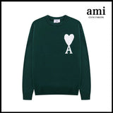 Ami Sweater Knitwear Classic round Neck Big Heart Jacquard Pullover Sweater Loose and Idle Sense Casual Couple Outfit-CY