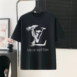 Louis Vuitton LV T-shirt Large Chest Hammer Tool logo round Neck Short Sleeve25ss New Pure Cotton Unisex Style T T-shirt OS Loose Fit Base Shirt Top Half Sleeve T-Shirt