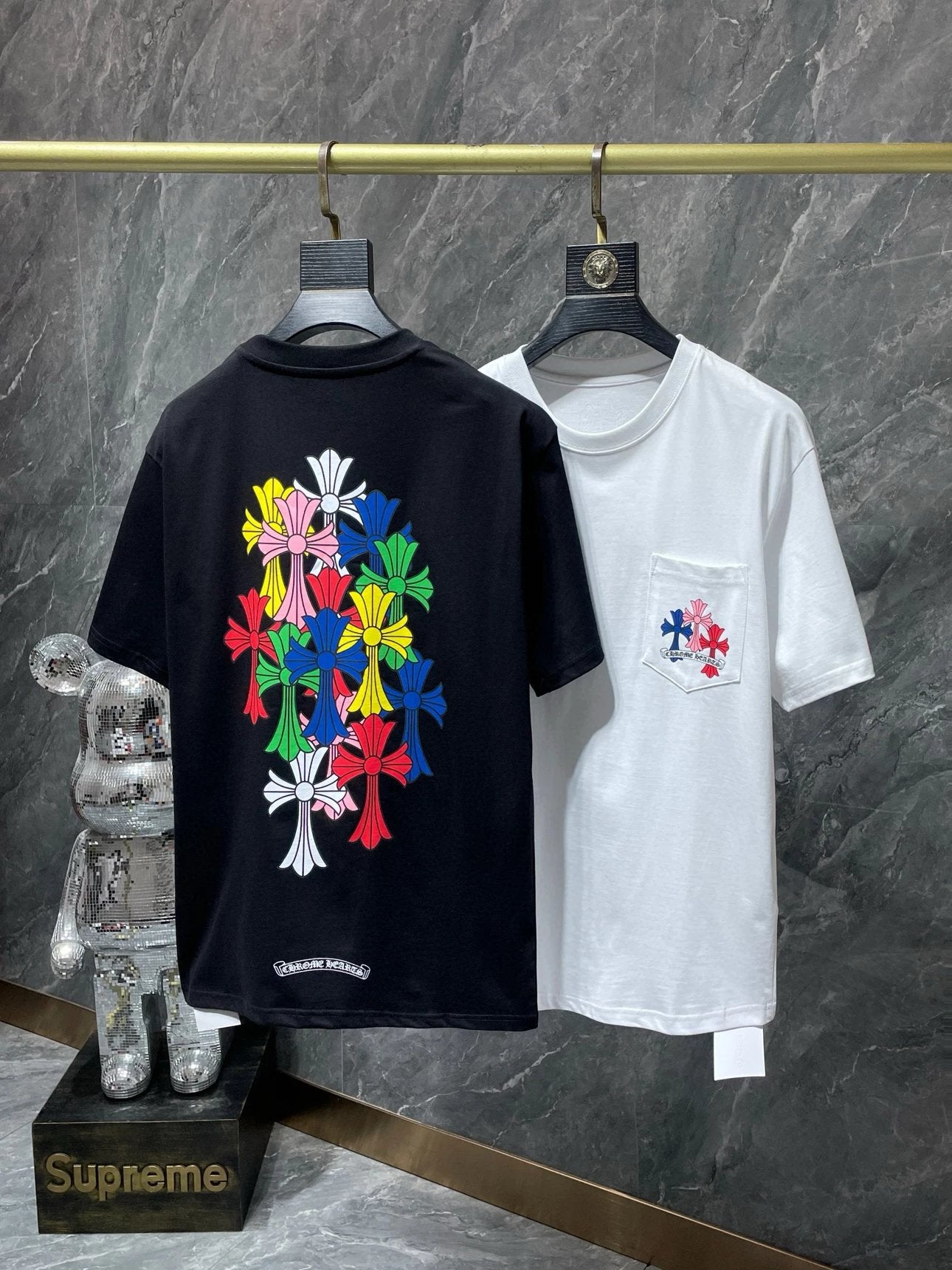 Chrome Hearts T-shirt Top Version Counter Same Style Pure Cotton Summer Men's and Women's Same Fashion Loose All-Matching2024New Short Sleeve T T-shirt