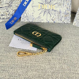 Dior Women's Bag Top version 【Original Version】Caro Card Clamp Spring and Summer New Men's and Women's Card Holder Coin Pocket Coin Bag Zipper Small Bag Card Holder Men's and Women's Bags