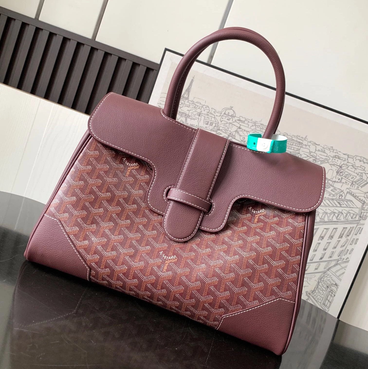 Goyard Bag Top version New Saigon Tote Handbag Shopping Bag Tote Bag Saigon Saigon Bag Star Same Style Leather Crossbody Kelly Bag