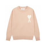 Ami Sweater Top Version2023Spring Men's Loose Inlay Wool Sweater