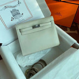 Hermes women's bag Top version 【H Handmade】Women's Bag KellyDanSe22cmevercolor Leather Imported Beeswax Thread Clutch Backpack Waist Bag Shoulder Messenger Bag Gold and Silver Buckle