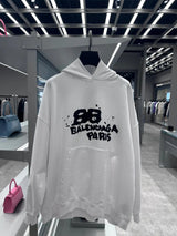 Balenciaga Hoodie New Graffiti Splash Ink BB Letter Sweater Hoodie for Men and Women