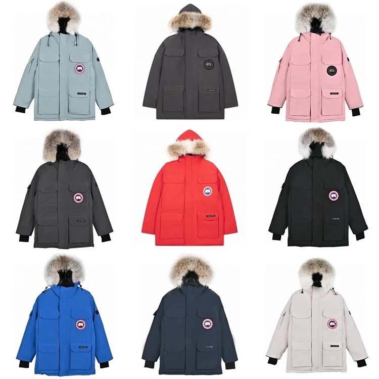 Canada Goose Down Jacket Top Version08Parka Couple Workwear down Jacket Men's and Women's Mid-Length2024Winter Ski Suit