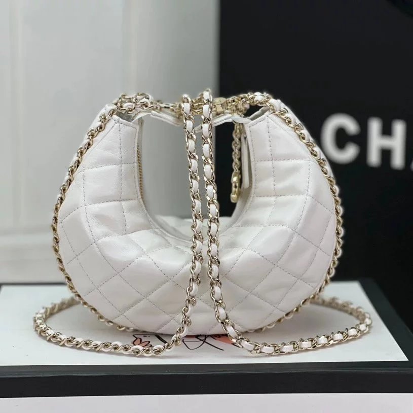 Chanel Women's Bag Top version 【Premium Edition】/23P New Selenodont Bag Moon Bag Hobos Underarm Bag Handbag mini Hula Hoop Bag Small Bag Chain Bag Crossbody Bag Shoulder Bag23P New Women's Bag