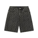 Louis Vuitton LV Shorts Full Print Dark Pattern Old Flower Print logo Denim Shorts Five-Point Pants25ss New Casual Summer Pants5Two-in-One Casual Sweatpants for Men and Women