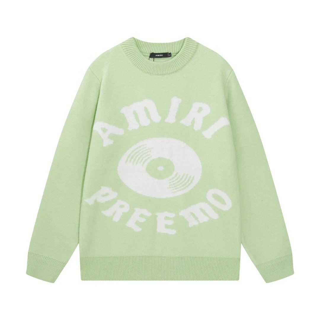 Amiri Sweater Classic logo Embroidered Jacquard Seahorse Wool Sweater Pullover Crew Neck Knitwear os Thickened Warm Loose Casual Knit Sweater Unisex Inner Layer24ss Autumn and Winter New Products