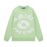 Amiri Sweater Classic logo Embroidered Jacquard Seahorse Wool Sweater Pullover Crew Neck Knitwear os Thickened Warm Loose Casual Knit Sweater Unisex Inner Layer24ss Autumn and Winter New Products