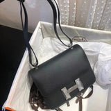 Hermes women's bag Top version 【H Handmade Custom】Stewardess Bag Constance Bag constance Silver Buckle Gold Buckle EP Women's Leather Crossbody Shoulder Bag2424