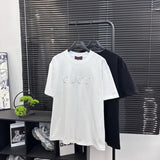 Gucci T-shirt 3d Front Chest Embroidery logo round Neck Short Sleeve25ss New pure cotton T Unisex T-Shirt OS Loose Fit Base Shirt Top Half Sleeve T-Shirt