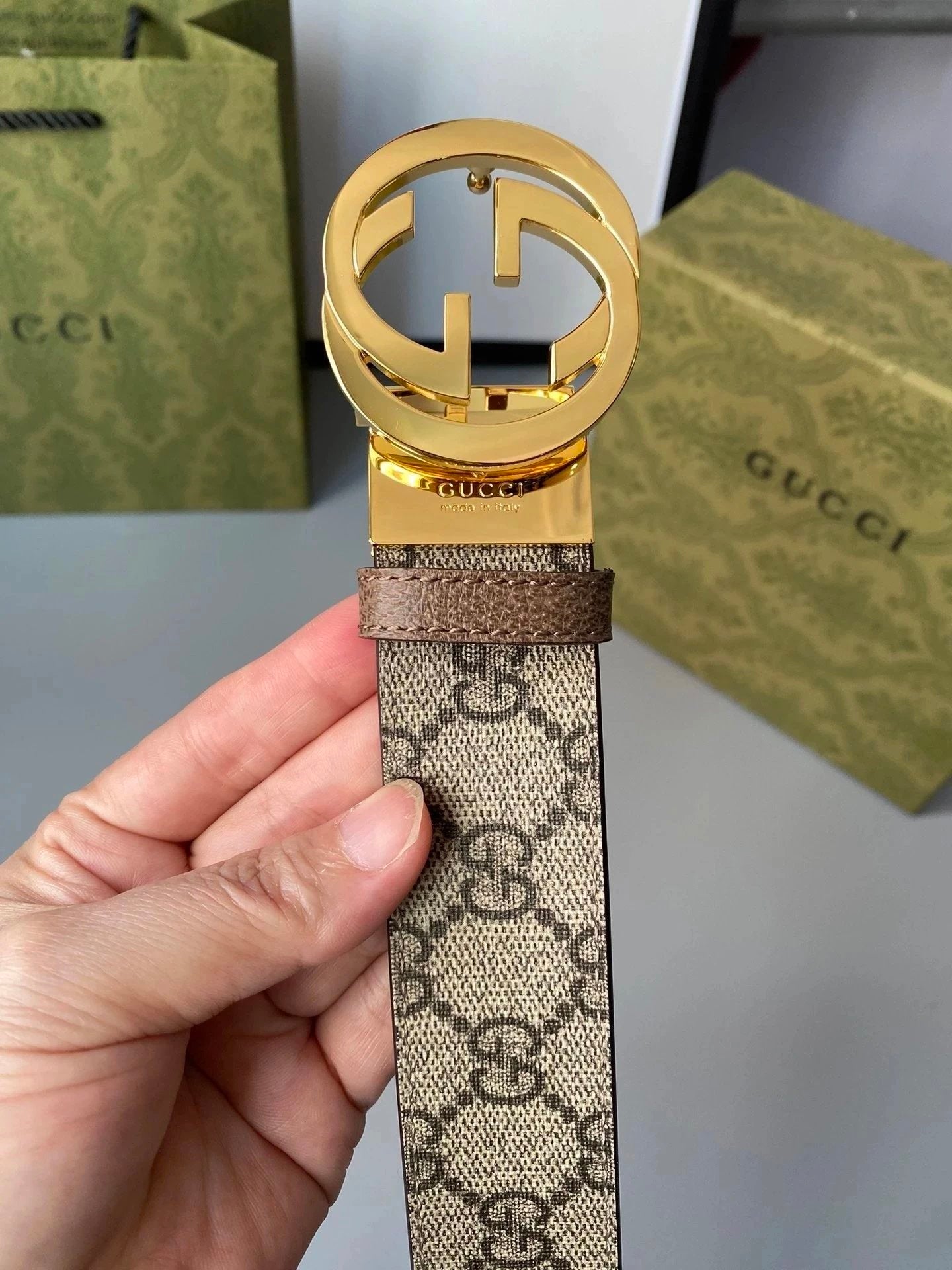 Gucci Belt Top version 【Imported First Layer Cowhide】This Package Is Free, Gucci Belt Double-Sided Head Layer Cowhide Men's Leather Belt Embossed Double G Belt Business Casual Belt Pant Belt3.8Centimeter Wide